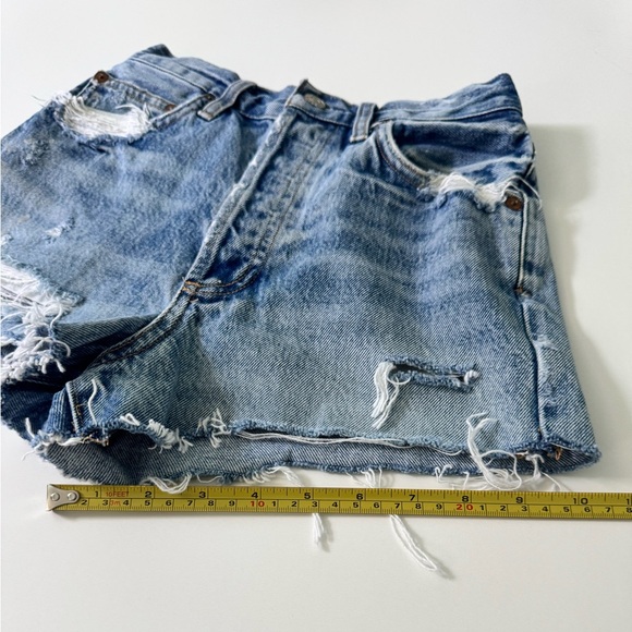Agolde Distressed Jean Shorts Size 24 - Picture 12 of 12